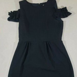 Woman's Loft Sleeveless Black Dress With Ruffles